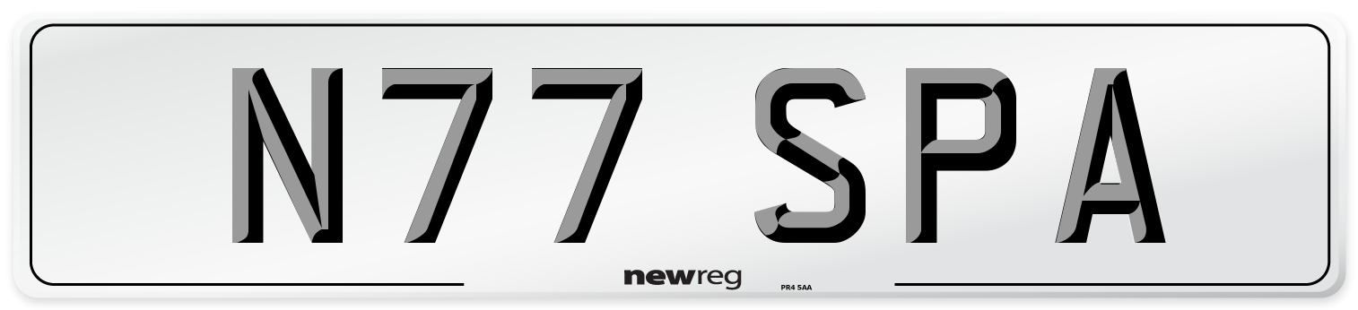 N77 SPA Number Plate from New Reg